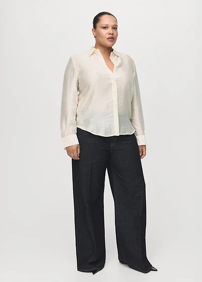 Satin shirt with rhinestones