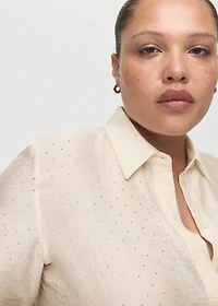 Satin shirt with rhinestones