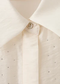 Satin shirt with rhinestones