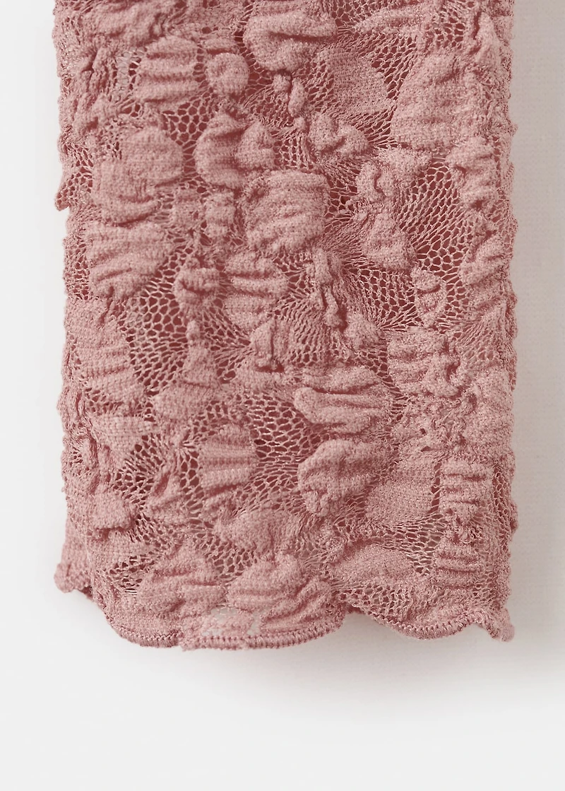 Lace t-shirt with perkins neck