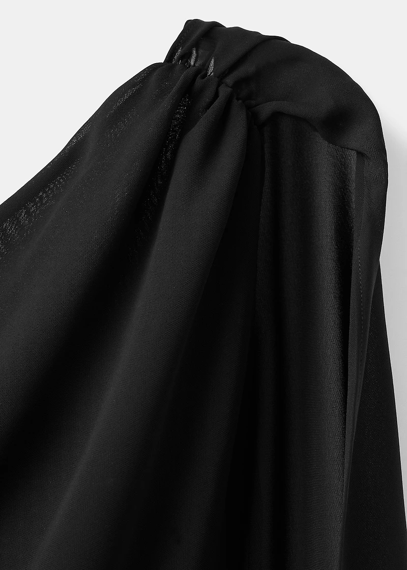 Asymmetrical dress with scarf