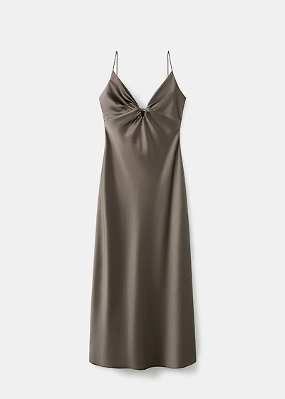 V-neck satin dress