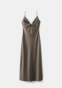V-neck satin dress