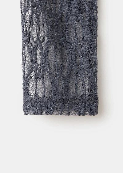 Lace top with asymmetrical neckline