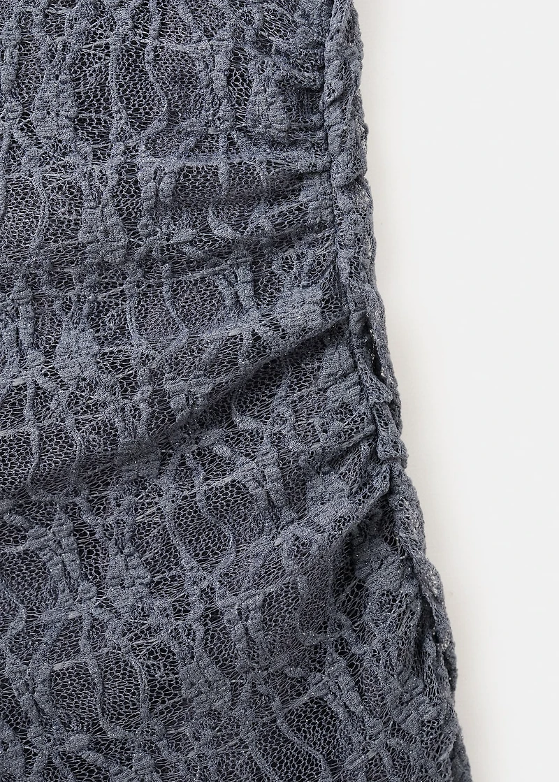 Lace top with asymmetrical neckline