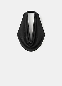 Top with draped neckline and crystals