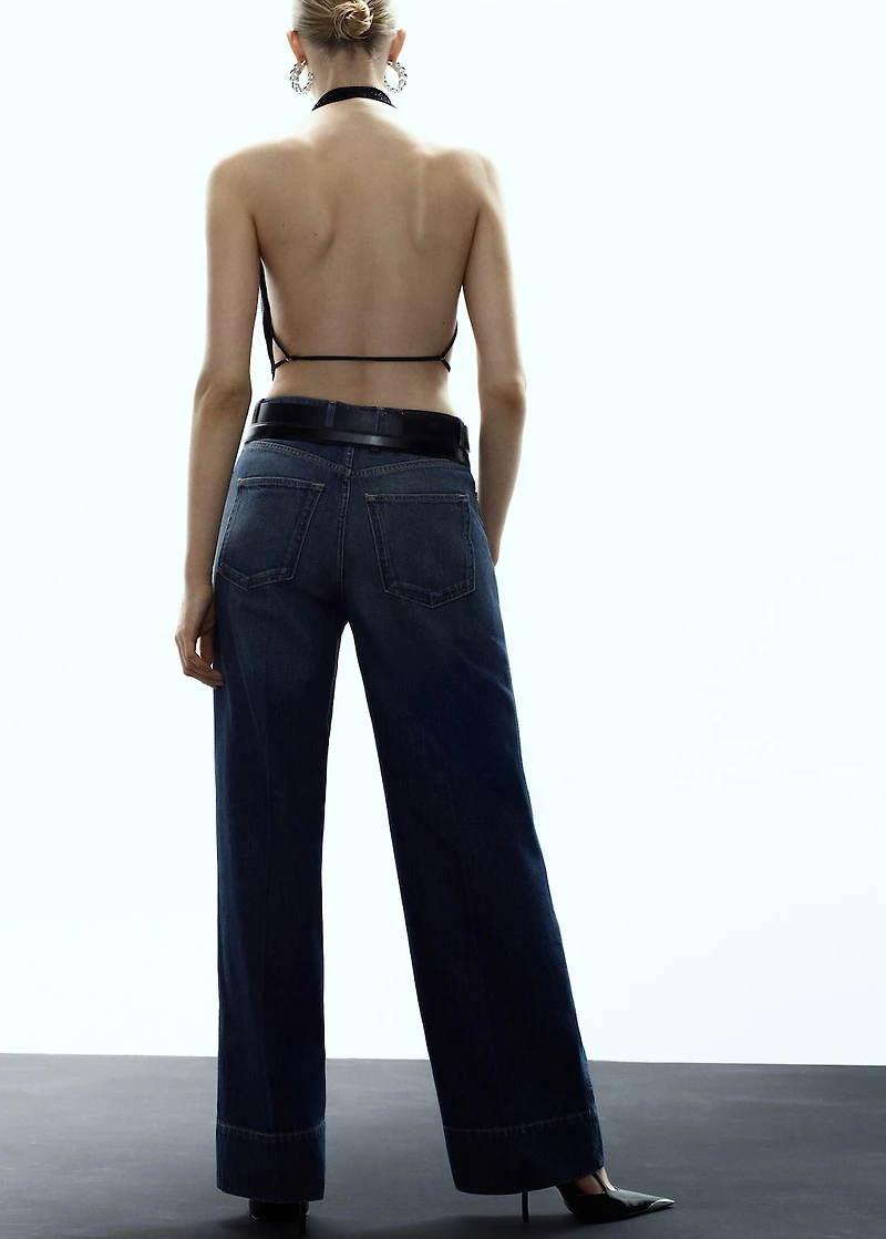 Top with draped neckline and crystals