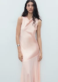 Combined dress with asymmetrical cut
