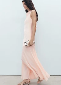 Combined dress with asymmetrical cut