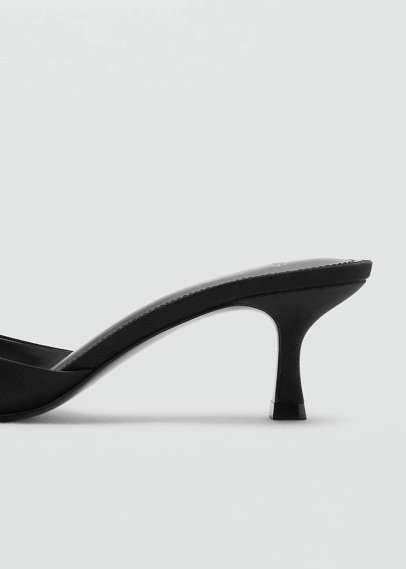 Kitten-heel sandals with strap