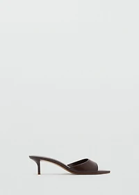 Kitten-heel leather sandal