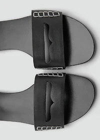 Leather sandals with a wide strap