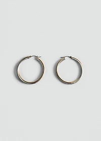Two-tone double-hoop earrings