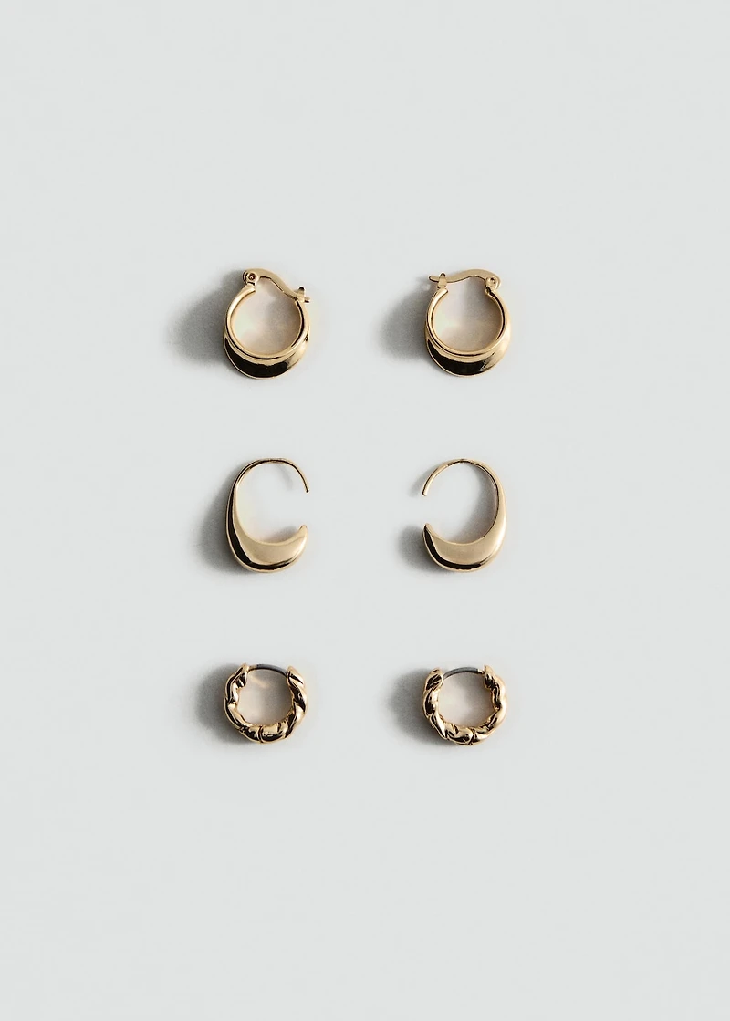 Set of 3 hoop earrings