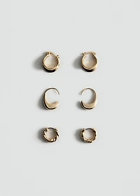 Set of 3 hoop earrings