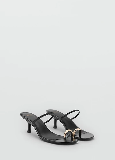 Heeled sandals with metallic detail