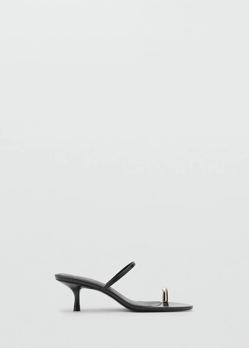 Heeled sandals with metallic detail