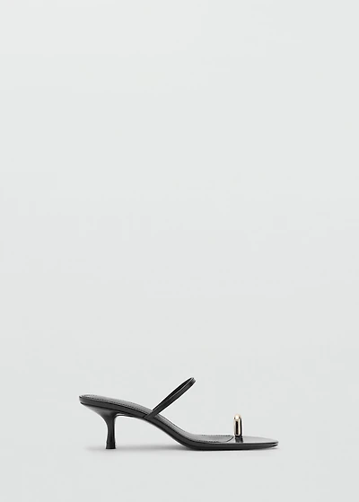 Heeled sandals with metallic detail