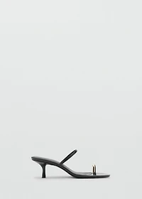 Heeled sandals with metallic detail