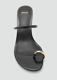 Heeled sandals with metallic detail