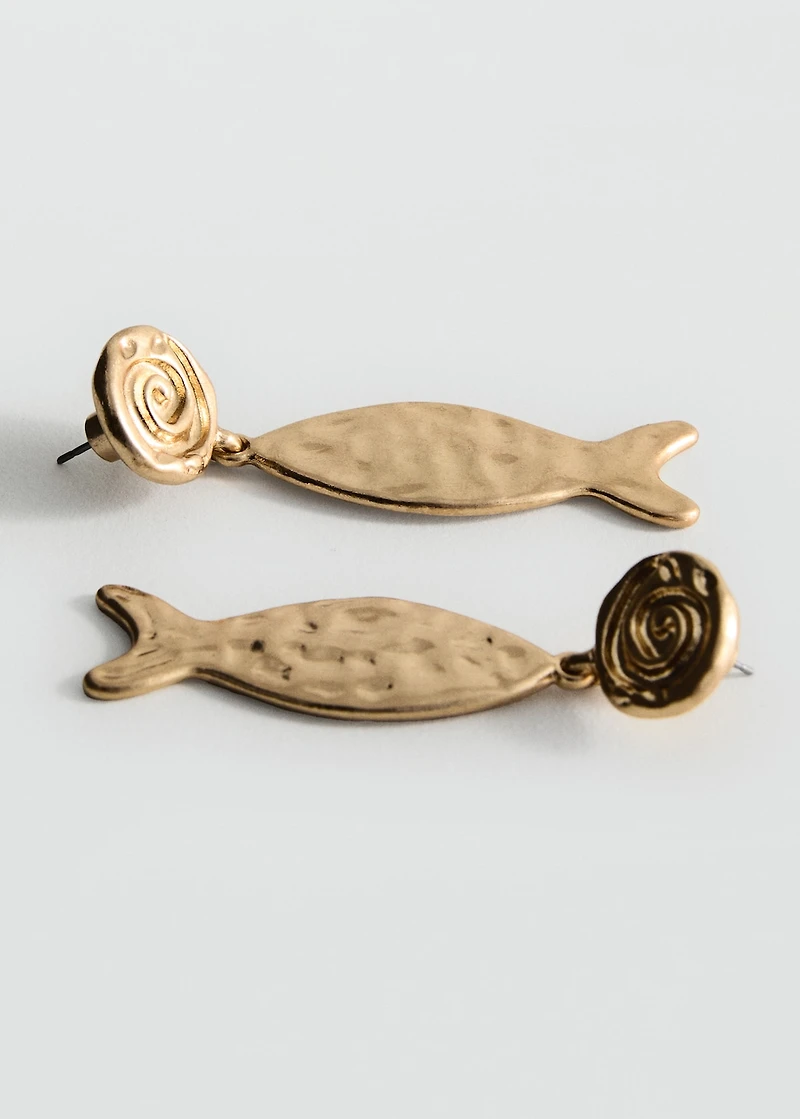Textured fish earrings