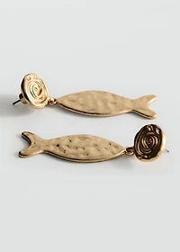 Textured fish earrings