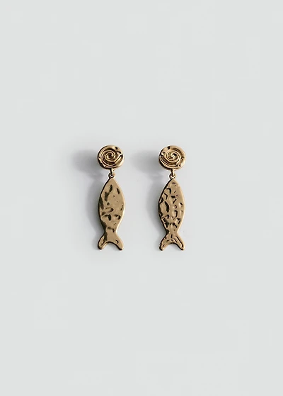 Textured fish earrings