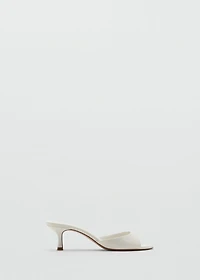 Kitten-heel sandals with strap