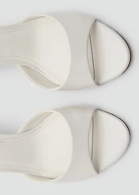 Kitten-heel sandals with strap