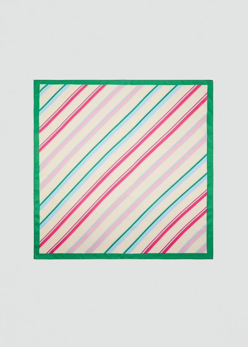 Combined striped printed scarf