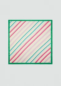 Combined striped printed scarf