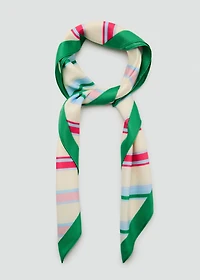 Combined striped printed scarf