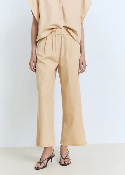 Straight-cut crop pants