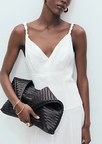 V-neckline long dress