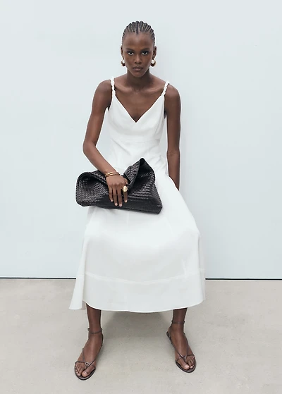 V-neckline long dress