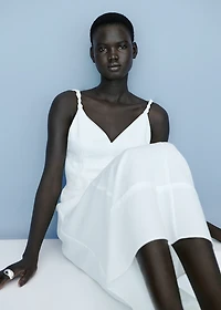 V-neckline long dress