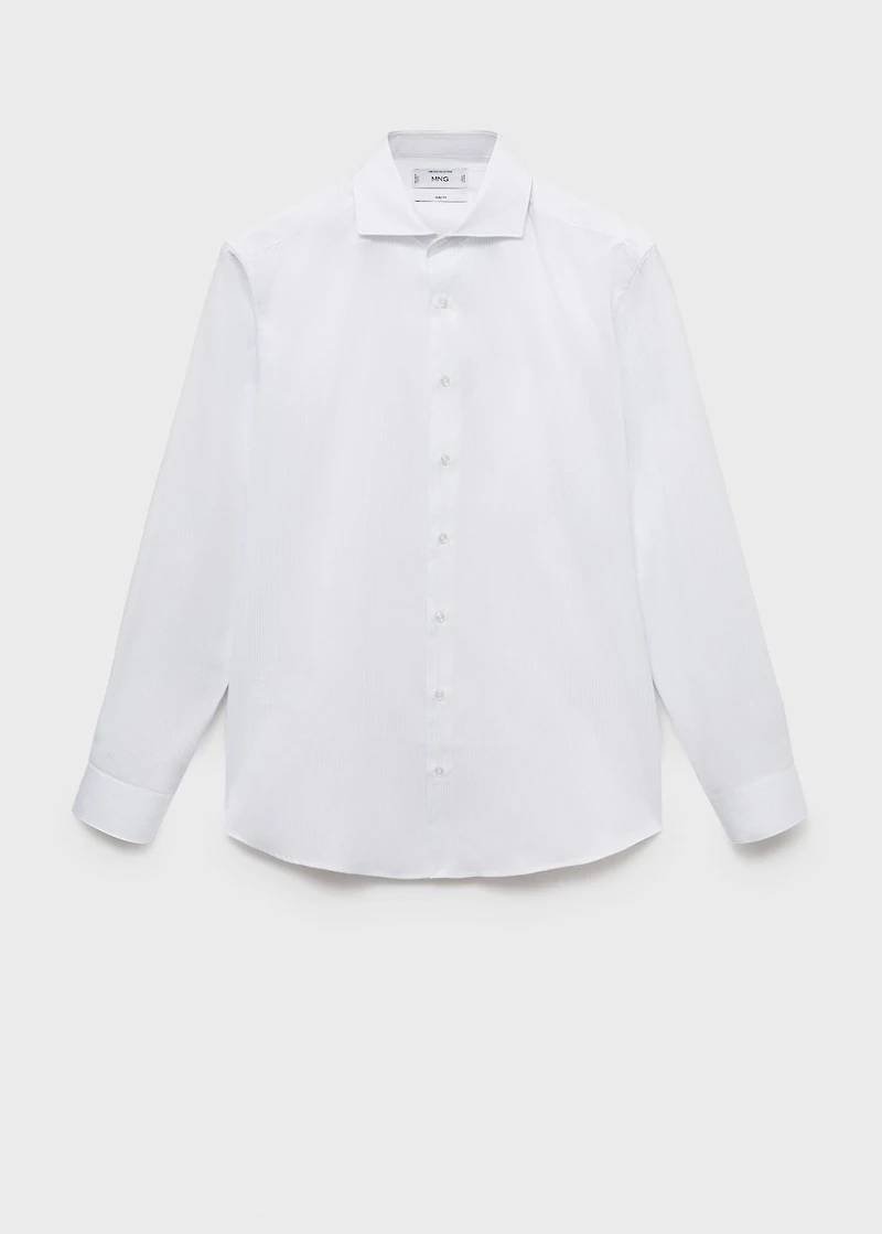 Slim fit cotton striped suit shirt