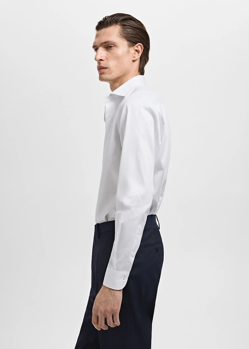 Slim fit cotton striped suit shirt