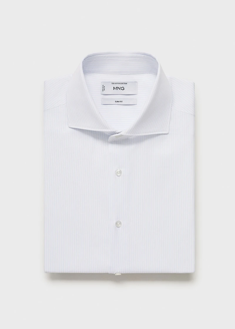 Slim fit cotton striped suit shirt