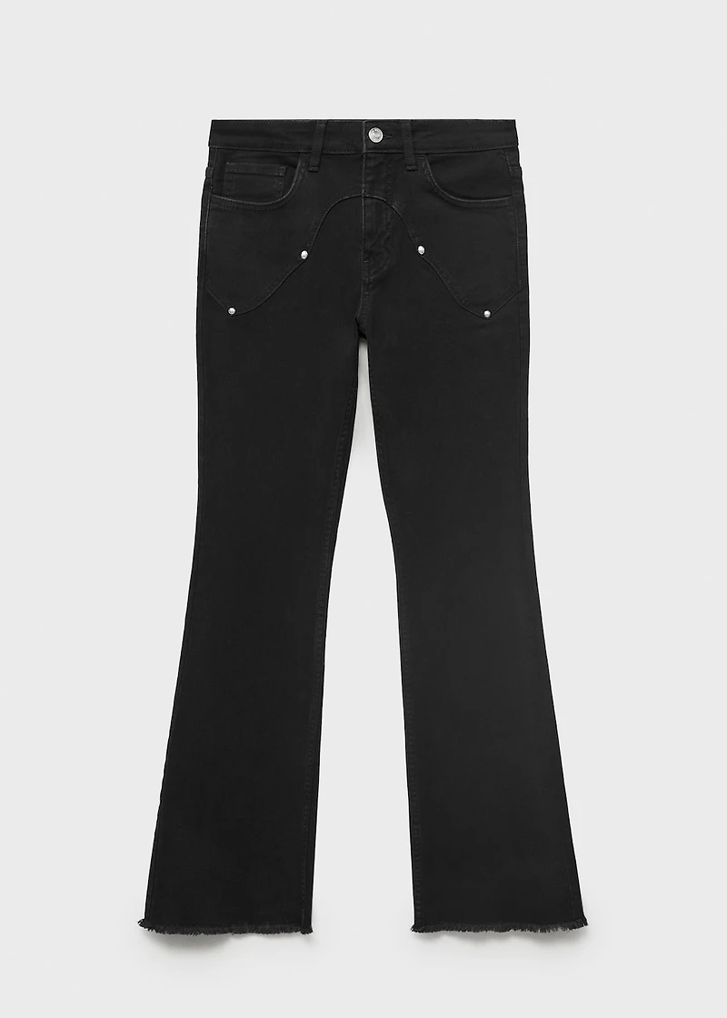 Flared jeans with studs
