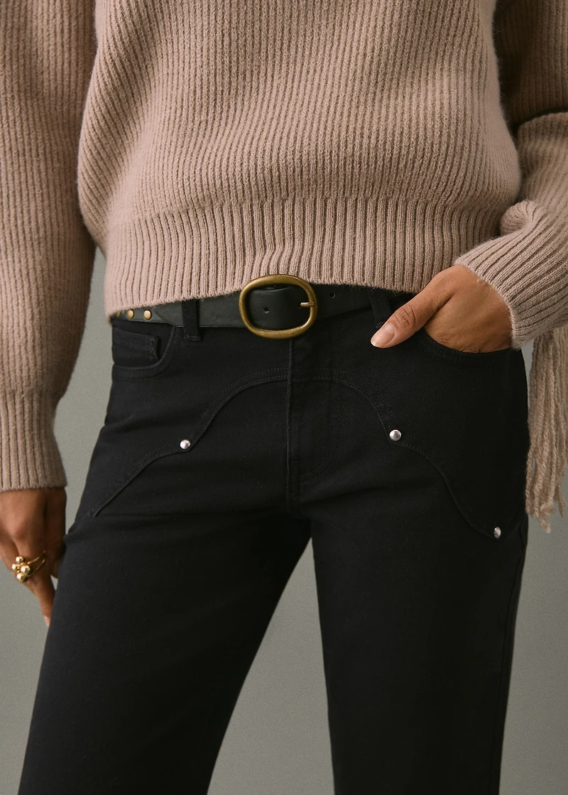 Flared jeans with studs