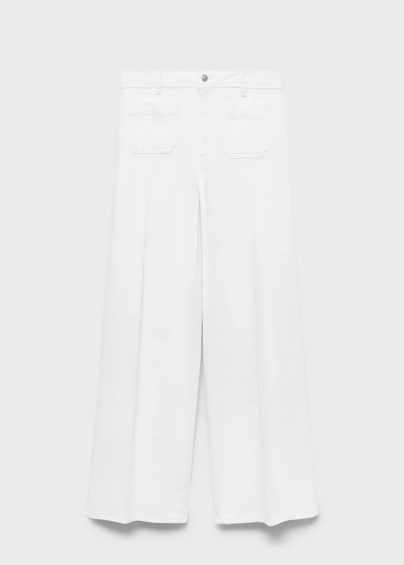 High-waisted wide-leg jeans with pockets