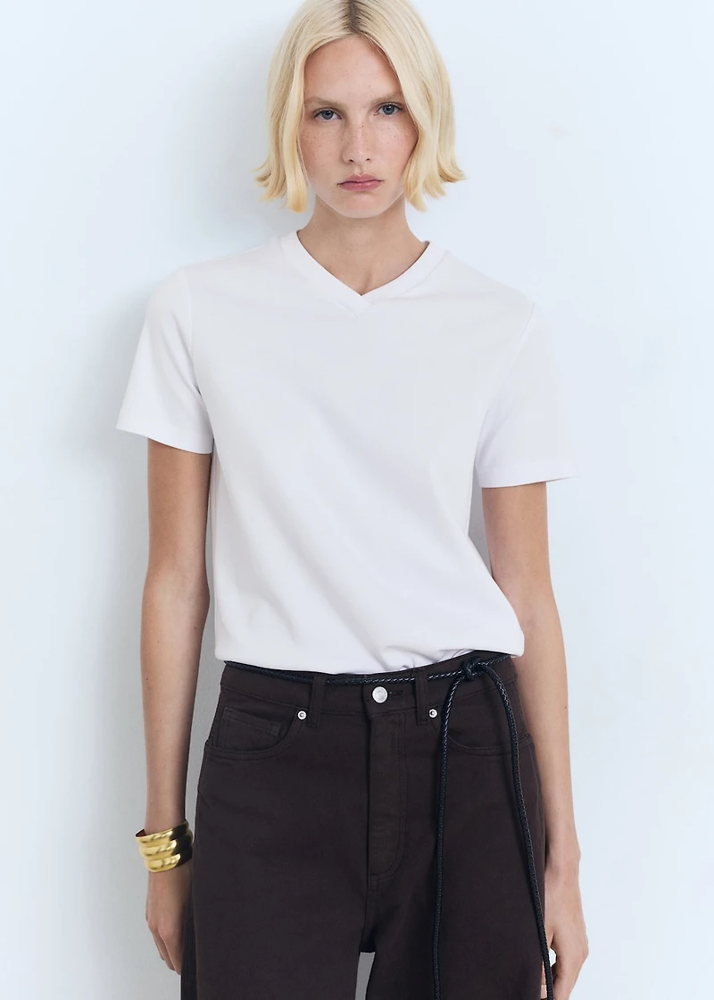 V-neck cotton T-shirt