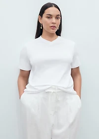 V-neck cotton T-shirt