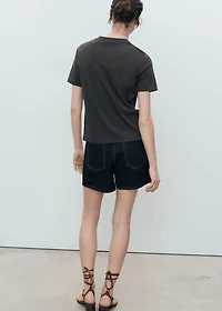 V-neck cotton T-shirt