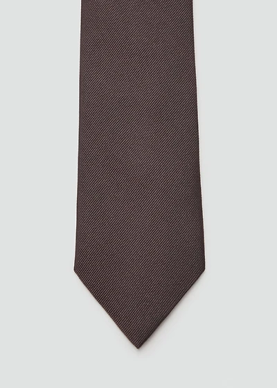 Plain silk tie