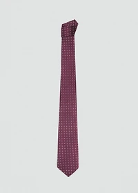 Geometric patterned silk tie