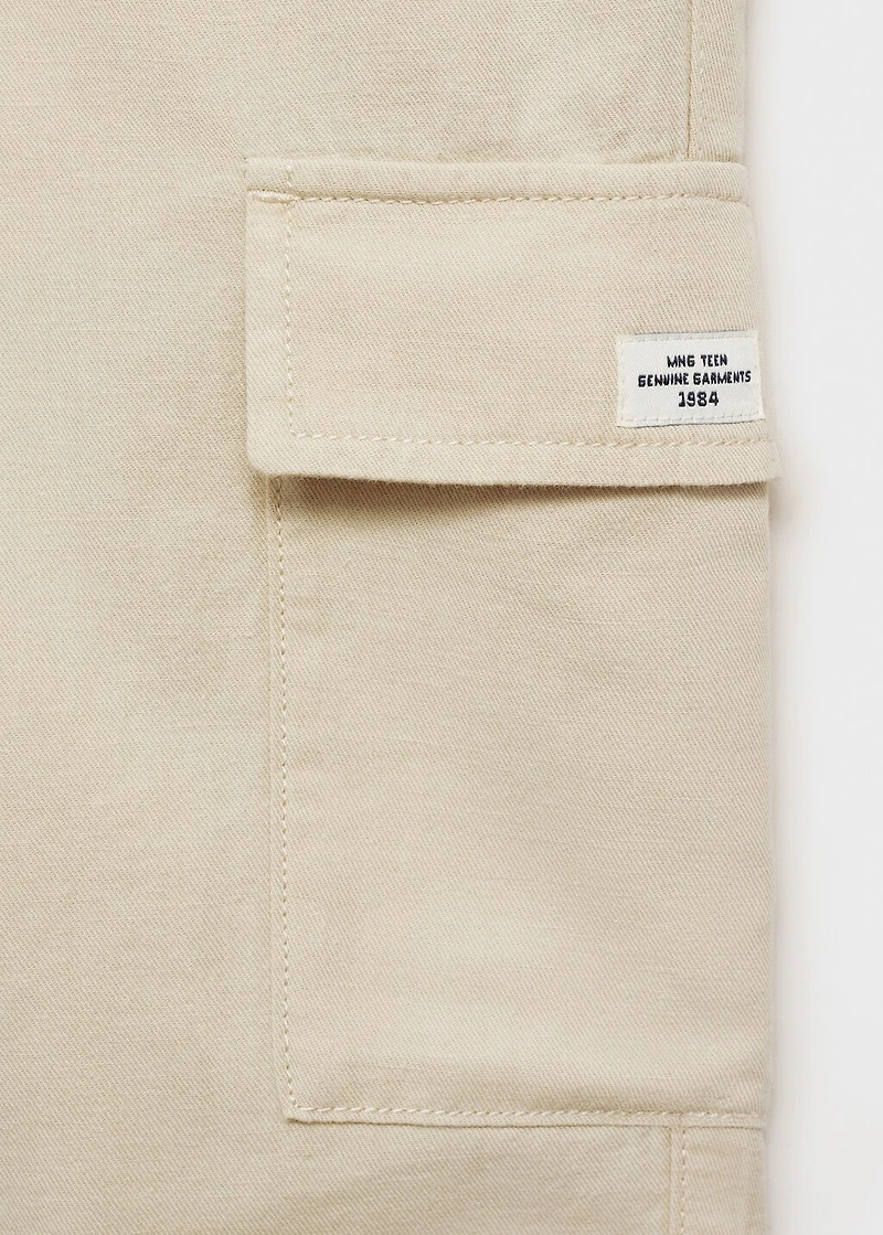 Cargo linen bermuda shorts
