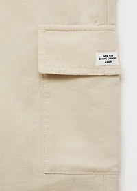 Cargo linen bermuda shorts