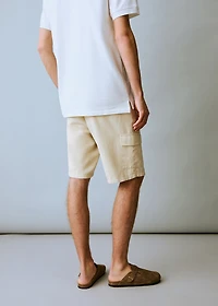 Cargo linen bermuda shorts